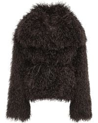 Source Unknown - Hathi Belted Faux-Fur Jacket - Lyst