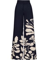 ANDRES OTALORA - Preferida Botanical Linen-Blend Wide-Leg Pants - Lyst