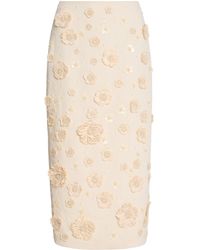 Alexis - Torie Raffia-Detailed Woven Midi Skirt - Lyst