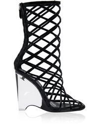 Alaïa - Wedge Leather Boots - Lyst