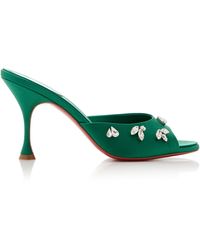 Christian Louboutin - Degraqueen 85mm Crystal-embellished Crepe Satin Sandals - Lyst