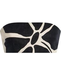 Cala De La Cruz - Santa Cruz Printed Linen Bandeau Top - Lyst