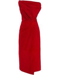 Proenza Schouler - Kaelin Asymmetric Suede Midi Dress - Lyst