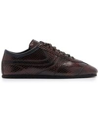 Dries Van Noten - Snake-Effect Leather Sneakers - Lyst