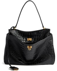 Balenciaga - Rodeo Medium Croc-Effect Leather Top Handle Bag - Lyst