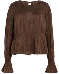 By Malene Birger - Ovas Smocked Satin Top - Lyst