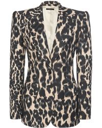 Tom Ford - Leopard Printed Hopsack Single-breasted Jacket - Lyst