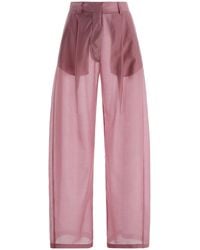 THE LATEST - Billie Pleated Muslin Wide-Leg Trousers - Lyst