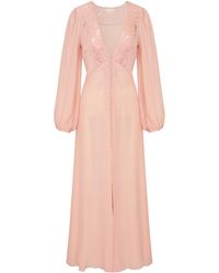 LoveShackFancy Collia Tiered Silk Chiffon Maxi Dress in Pink | Lyst  Australia