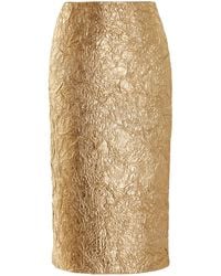 Brandon Maxwell - The Gail Crinkled Leather Midi Pencil Skirt - Lyst