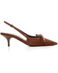 Miu Miu - Slingback Suede Pumps - Lyst