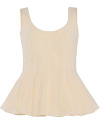 Ashlyn - Leon Organic Cotton Peplum Tank Top - Lyst