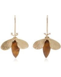 Annette Ferdinandsen - 14k Gold Tiger's Eye Earrings - Lyst