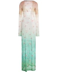 Missoni - Embroidered Metallic-Knit Maxi Cover-Up Dress - Lyst