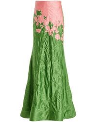 Rosie Assoulin - Blown Away Embroidered Satin Jacquard Maxi Skirt - Lyst