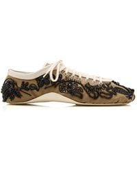 Dries Van Noten - Embroidered Twill Ballerina Sneaker - Lyst