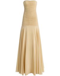 Silvia Tcherassi - Norma Ruched Silk-Blend Maxi Dress - Lyst