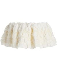 Miu Miu - Ruffled Cotton-linen Mini Skirt - Lyst