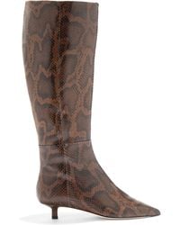 Aeyde - Sabrina Snake-Effect Leather Knee Boots - Lyst