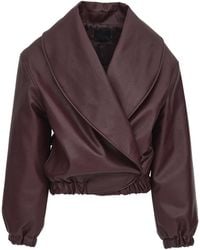 Source Unknown - Eleni Faux Leather Bomber Jacket - Lyst