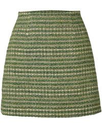 Carolina Herrera - High-Rise Cotton-Blend Tweed Mini Skirt - Lyst