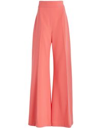 Carolina Herrera - High-Waist Stretch-Wool Wide-Leg Pants - Lyst