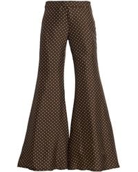 Franchise - Zaoua Zebra Silk Flared-Leg Pants - Lyst