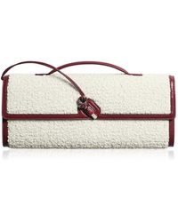 Bottega Veneta - Andiamo Intrecciato Raffia & Leather Clutch - Lyst