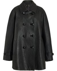 Prada - Double-breasted Leather Jacket - Lyst