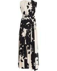 Brandon Maxwell - The Isadora Knot-Detailed Printed Maxi Dress - Lyst