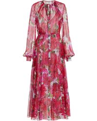 Oscar de la Renta - Floral Silk Chiffon Gown - Lyst