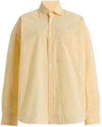 With Nothing Underneath - Exclusive The Weekend Striped Cotton Seersucker Shirt - Lyst