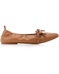 Flattered Polly Leather Ballet Flats - Brown