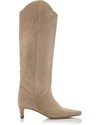 STAUD - Wally Western Suede Knee Boots - Lyst