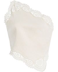 Posse - Darya Lace-Trimmed Linen-Cotton Top - Lyst