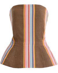 Marrakshi Life - Exclusive La Isla The Striped Cotton Corset Top - Lyst