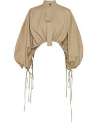 Zimmermann - Rebellion Drawcord Cotton Poplin Top - Lyst