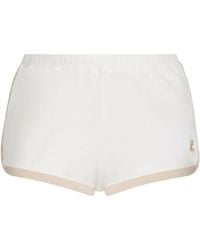 Courreges - Contrast-trimmed Cotton Mini Shorts - Lyst