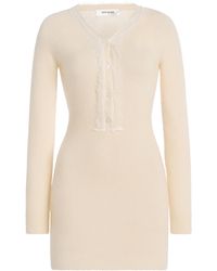 AYA MUSE - Isla Lace-trimmed Wool-cashmere Mini Dress - Lyst