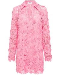 LEO LIN - Acacia Guipure Lace Mini Polo Dress - Lyst