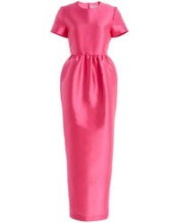 BERNADETTE - Lexi Gathered Silk-Blend Midi Dress - Lyst