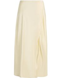 KHAITE - Demi Silk Midi Wrap Skirt - Lyst