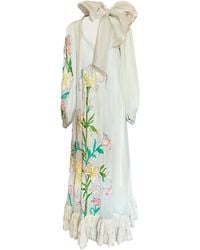 La Fuori - Whimsical Embroidered Silk Dress - Lyst