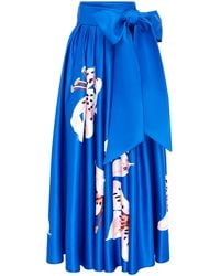 LEO LIN - Valerie Tie-Detailed Satin Maxi Skirt - Lyst