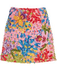 Carolina Herrera - Embellished Mini Skirt - Lyst