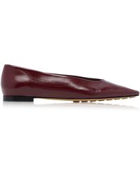 Bottega Veneta - Cushion Lux Leather Flats - Lyst