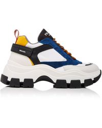 prada vitello plume leather sneakers