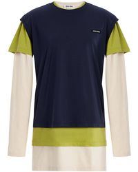 Miu Miu - Set-of-three Cotton Jersey T-shirts - Lyst