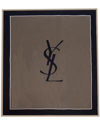 Saint Laurent - Cassandre Striped Silk Charmeuse Scarf - Lyst