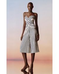 ANDRES OTALORA - Sahara Embroidered Linen-Blend Culotte Pants - Lyst